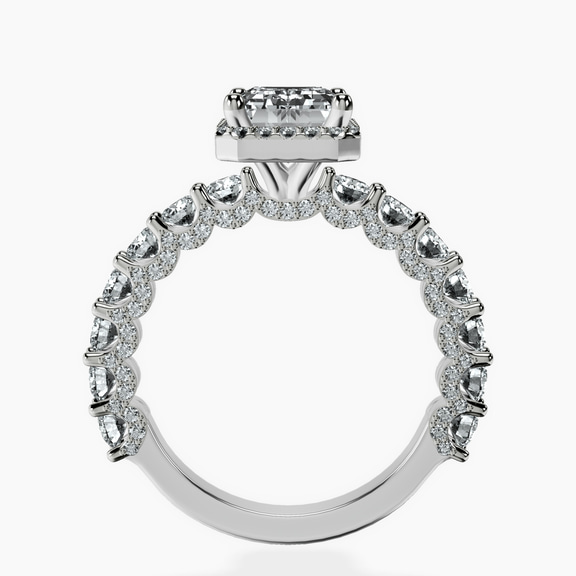 Platinum Enchanté Side Stones Halo Lab Diamond Ring side right image one