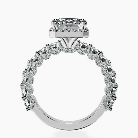 14kt White Gold Enchanté Side Stones Halo Lab Diamond Ring side right image one