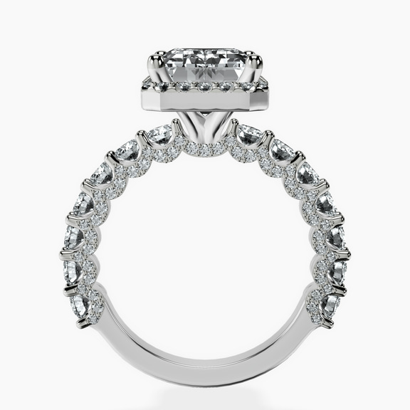 Platinum Enchanté Side Stones Halo Lab Diamond Ring side right image one