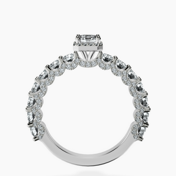Platinum Enchanté Side Stones Halo Lab Diamond Ring side right image one
