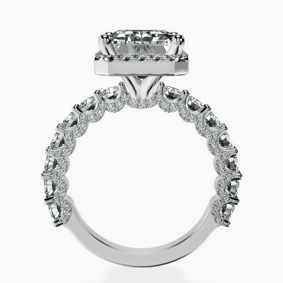 Platinum Enchanté Side Stones Halo Lab Diamond Ring side right image one