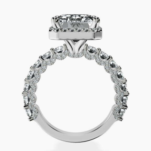 Platinum Enchanté Side Stones Halo Lab Diamond Ring side right image one