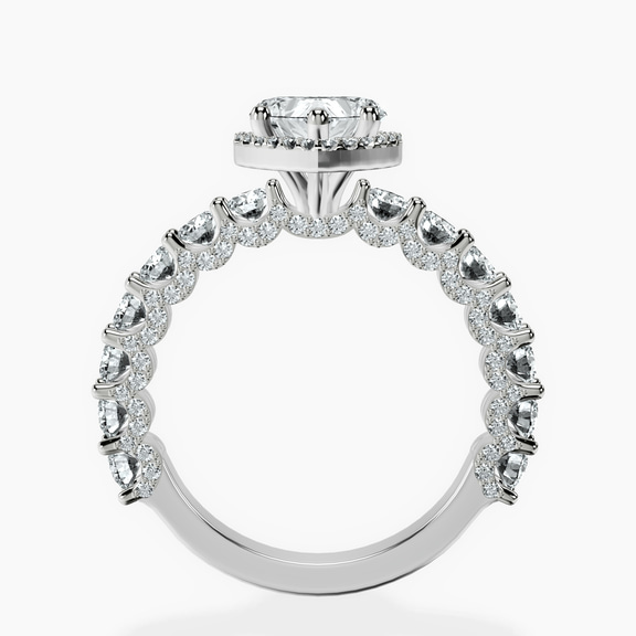 Platinum Enchanté Side Stones Halo Lab Diamond Ring side right image one