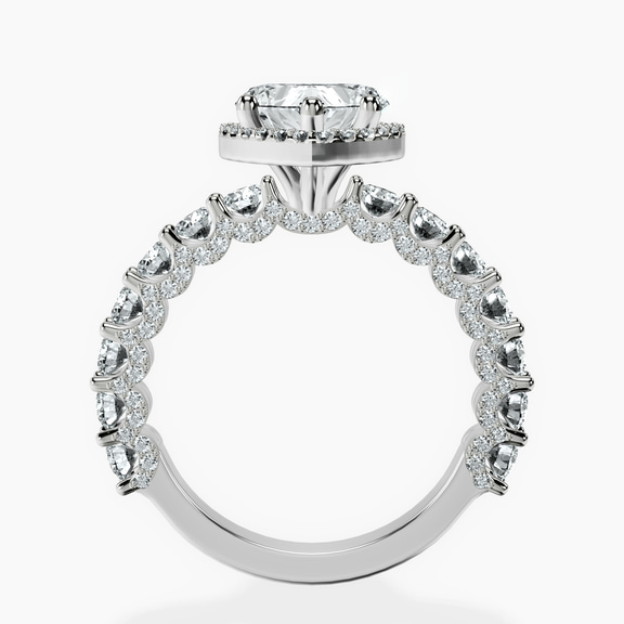 18ct White Gold Enchanté Side Stones Halo Lab Diamond Ring side right image one