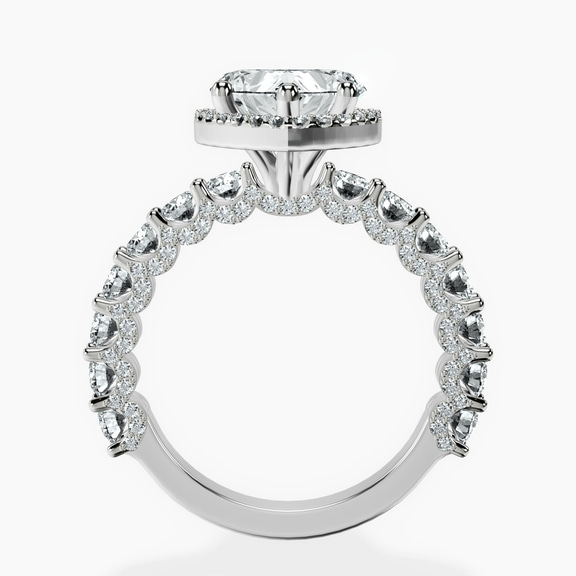 Platinum Enchanté Side Stones Halo Lab Diamond Ring side right image one