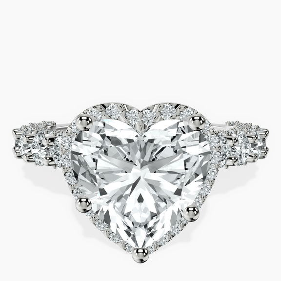 Platinum Enchanté Side Stones Halo Lab Diamond Ring front image