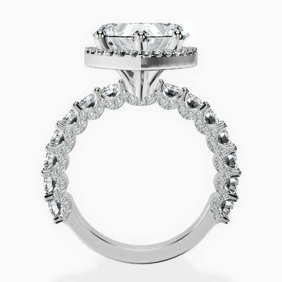 Platinum Enchanté Side Stones Halo Lab Diamond Ring side right image one