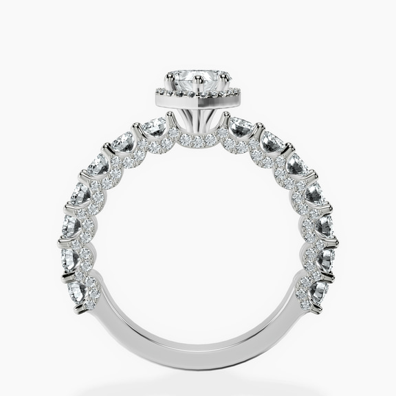 10kt White Gold Enchanté Side Stones Halo Lab Diamond Ring side right image one