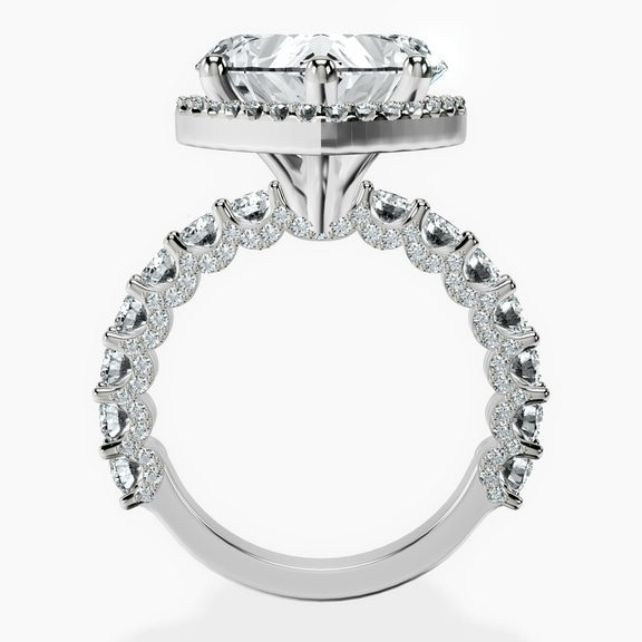 Platinum Enchanté Side Stones Halo Lab Diamond Ring side right image one