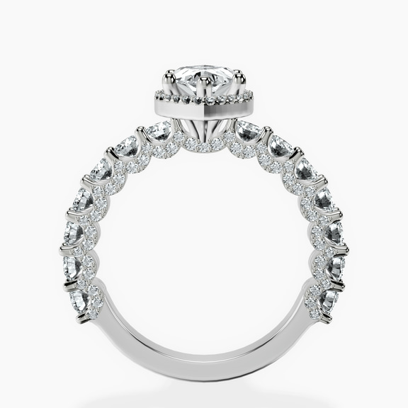 18ct White Gold Enchanté Side Stones Halo Lab Diamond Ring side right image one