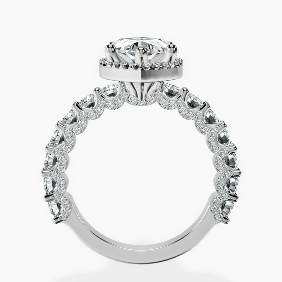 14kt White Gold Enchanté Side Stones Halo Lab Diamond Ring side right image one