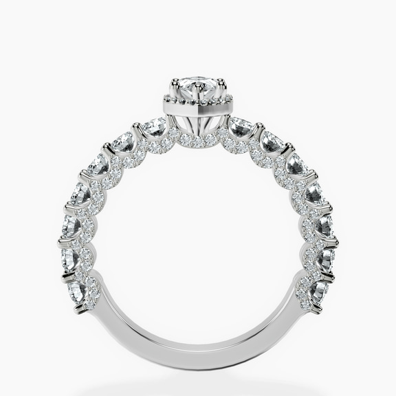 Platinum Enchanté Side Stones Halo Lab Diamond Ring side right image one