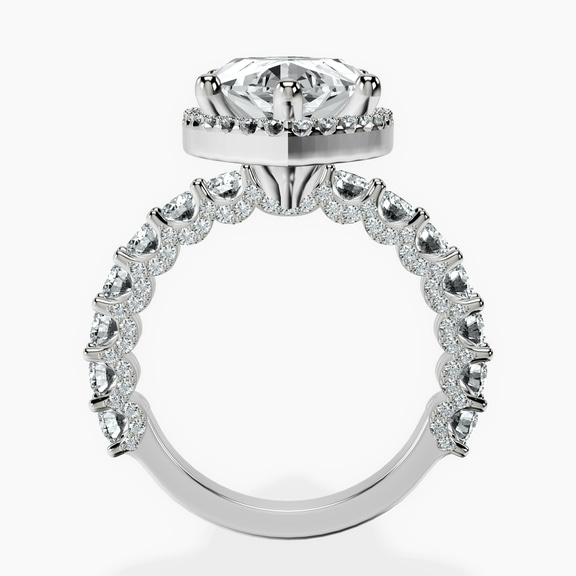 Platinum Enchanté Side Stones Halo Lab Diamond Ring side right image one