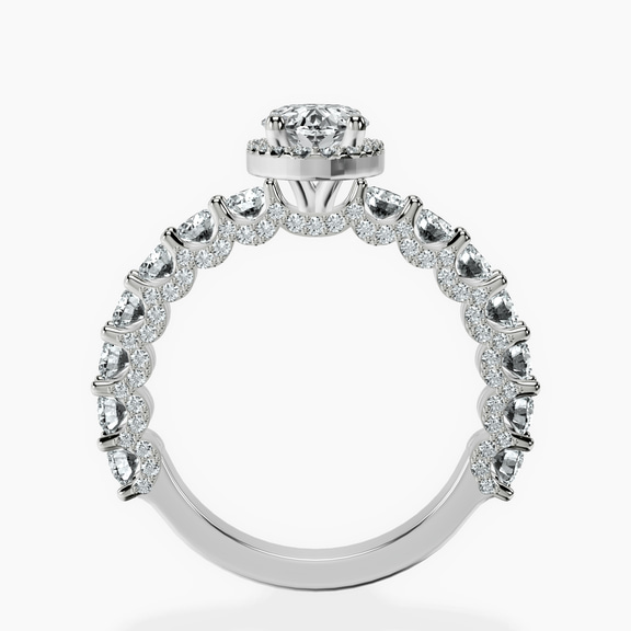 Platinum Enchanté Side Stones Halo Lab Diamond Ring side right image one