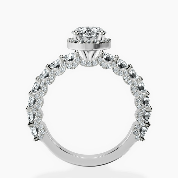Platinum Enchanté Side Stones Halo Lab Diamond Ring side right image one