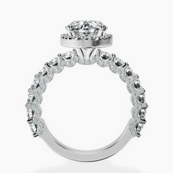 Platinum Enchanté Side Stones Halo Lab Diamond Ring side right image one