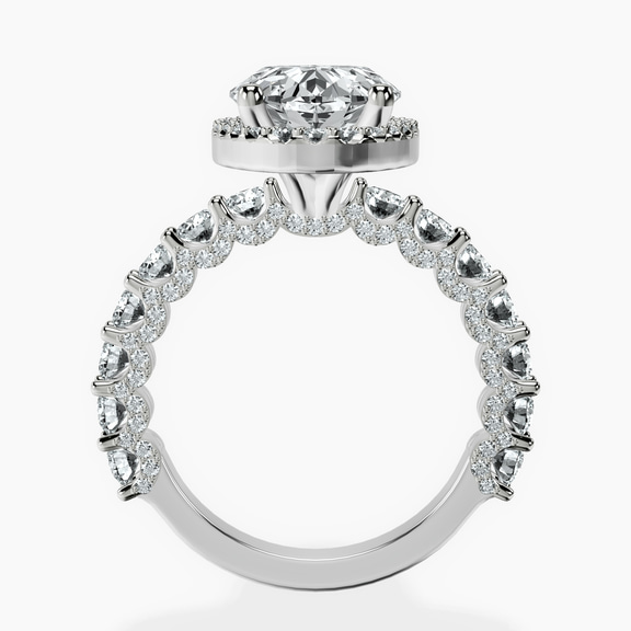 Platinum Enchanté Side Stones Halo Lab Diamond Ring side right image one