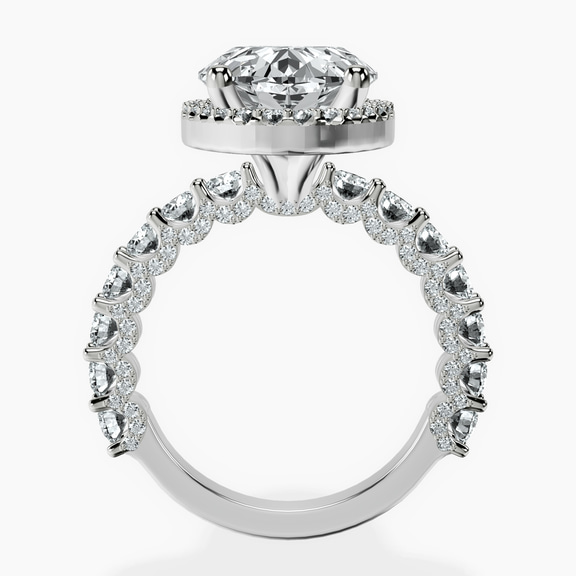 Platinum Enchanté Side Stones Halo Lab Diamond Ring side right image one