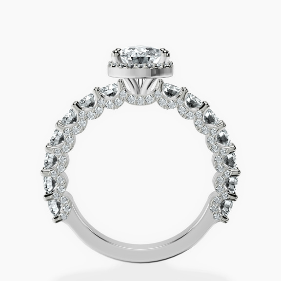 Platinum Enchanté Side Stones Halo Lab Diamond Ring side right image one