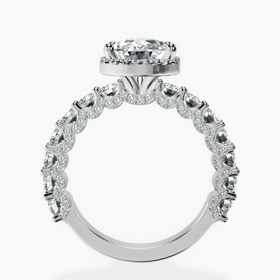 Platinum Enchanté Side Stones Halo Lab Diamond Ring side right image one