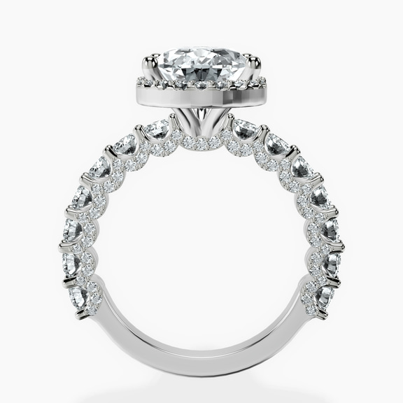 Platinum Enchanté Side Stones Halo Lab Diamond Ring side right image one