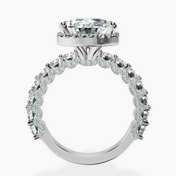 Platinum Enchanté Side Stones Halo Lab Diamond Ring side right image one