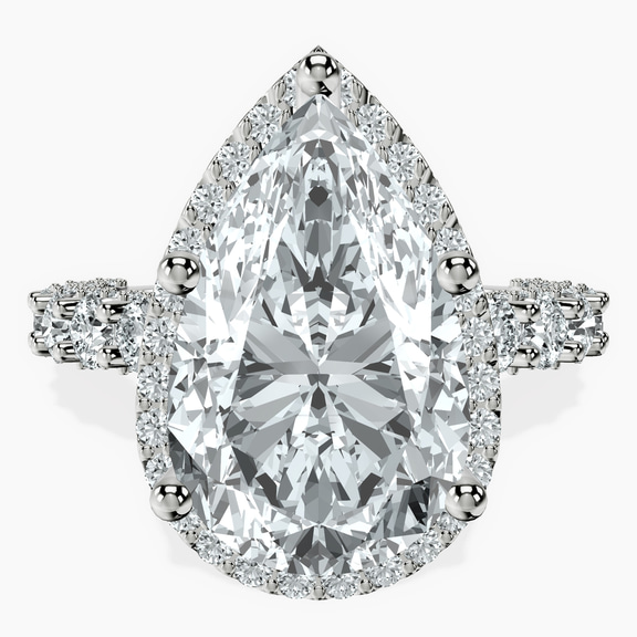 Platinum Enchanté Side Stones Halo Lab Diamond Ring front image