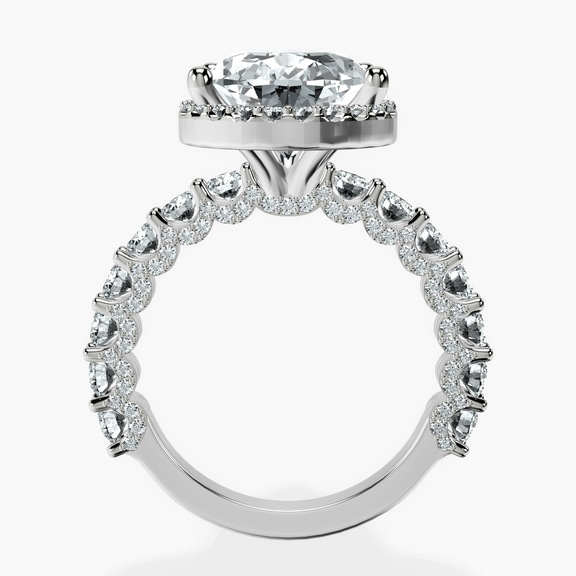 Platinum Enchanté Side Stones Halo Lab Diamond Ring side right image one