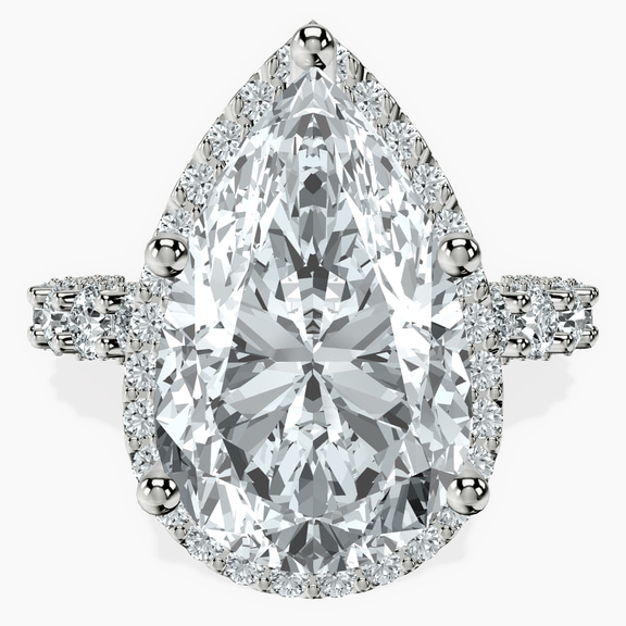 Platinum Enchanté Side Stones Halo Lab Diamond Ring front image