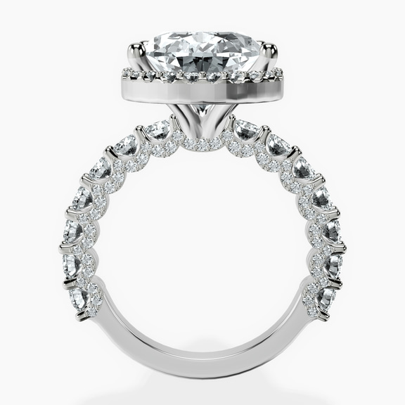 Platinum Enchanté Side Stones Halo Lab Diamond Ring side right image one