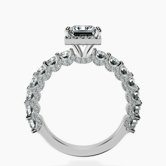 10kt White Gold Enchanté Side Stones Halo Lab Diamond Ring side right image one