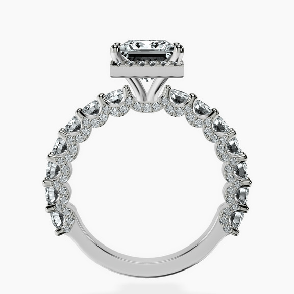 Platinum Enchanté Side Stones Halo Lab Diamond Ring side right image one