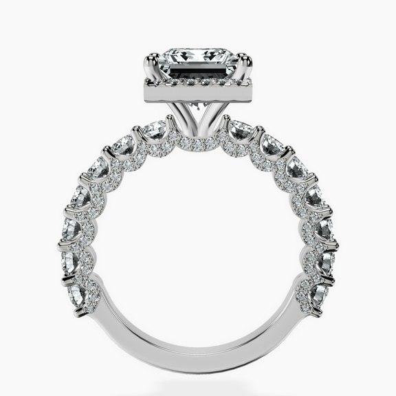 Platinum Enchanté Side Stones Halo Lab Diamond Ring side right image one
