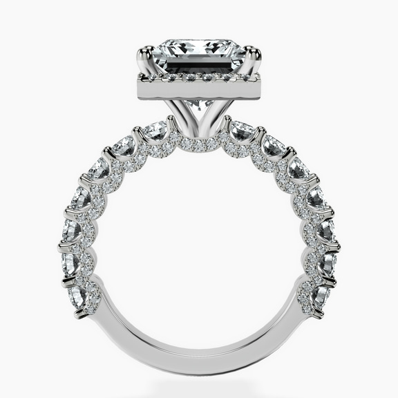 Platinum Enchanté Side Stones Halo Lab Diamond Ring side right image one