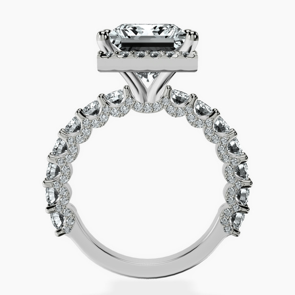 Platinum Enchanté Side Stones Halo Lab Diamond Ring side right image one