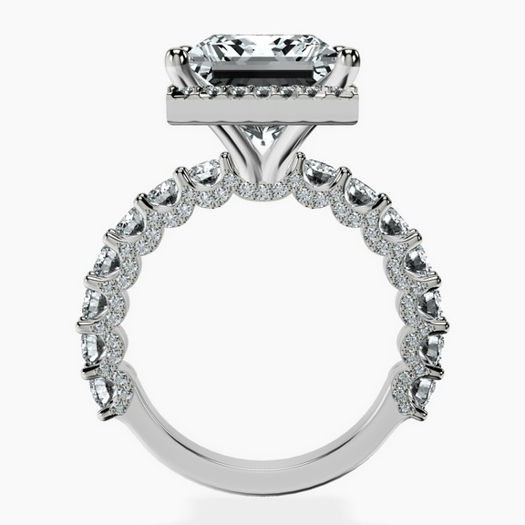 10kt White Gold Enchanté Side Stones Halo Lab Diamond Ring side right image one