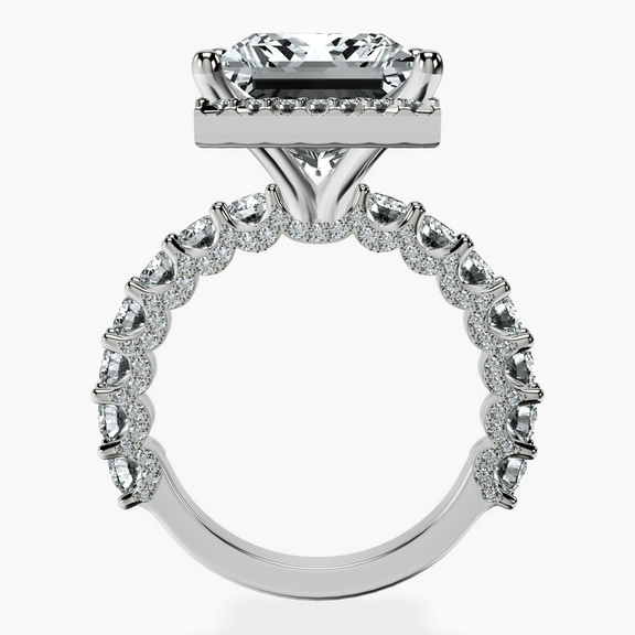 Platinum Enchanté Side Stones Halo Lab Diamond Ring side right image one