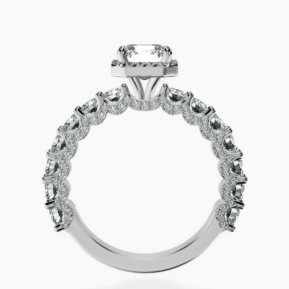 10kt White Gold Enchanté Side Stones Halo Lab Diamond Ring side right image one