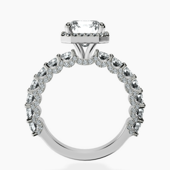 10kt White Gold Enchanté Side Stones Halo Lab Diamond Ring side right image one