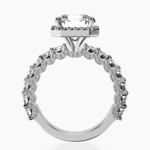 10kt White Gold Enchanté Side Stones Halo Lab Diamond Ring side right image one