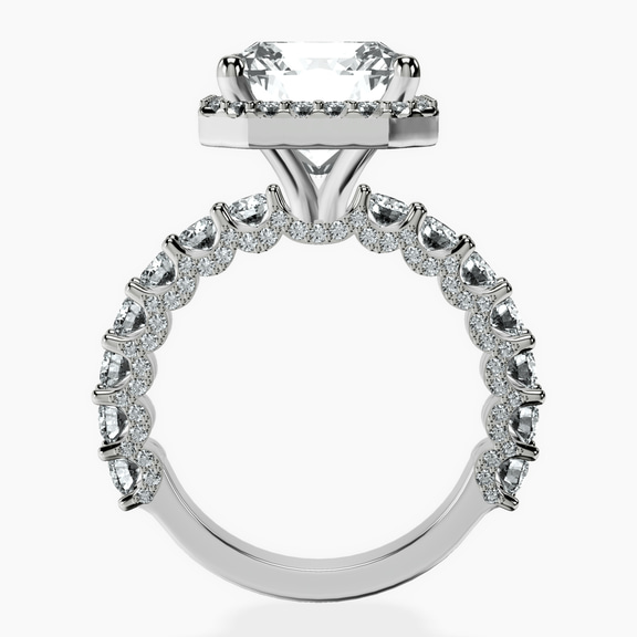 10kt White Gold Enchanté Side Stones Halo Lab Diamond Ring side right image one