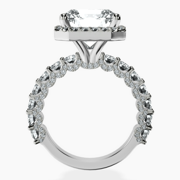 Platinum Enchanté Side Stones Halo Lab Diamond Ring side right image one