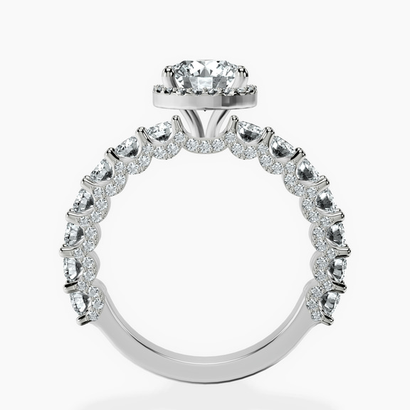 Platinum Enchanté Side Stones Halo Lab Diamond Ring side right image one