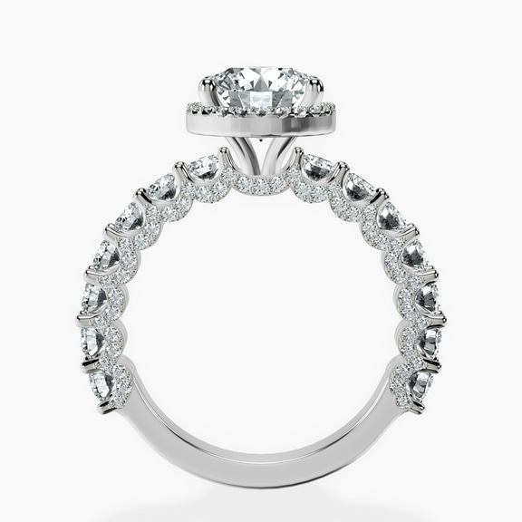 Platinum Enchanté Side Stones Halo Lab Diamond Ring side right image one