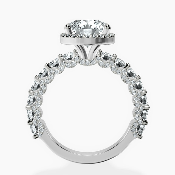 Platinum Enchanté Side Stones Halo Lab Diamond Ring side right image one