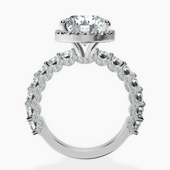 Platinum Enchanté Side Stones Halo Lab Diamond Ring side right image one