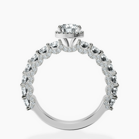 Platinum Enchanté Side Stones Halo Lab Diamond Ring side right image one