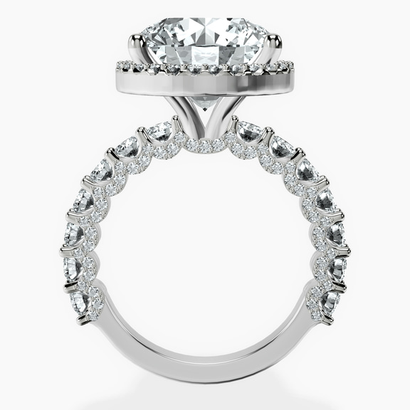 Platinum Enchanté Side Stones Halo Lab Diamond Ring side right image one