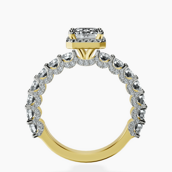 18kt Yellow Gold Enchanté Side Stones Halo Lab Diamond Ring side right image one