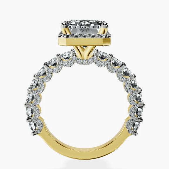 14kt Yellow Gold Enchanté Side Stones Halo Lab Diamond Ring side right image one
